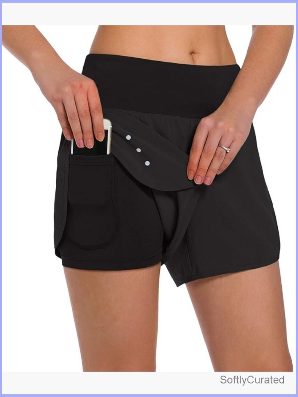 Women's 2 in 1 Running Shorts with Phone Pocket Lightweight Workout